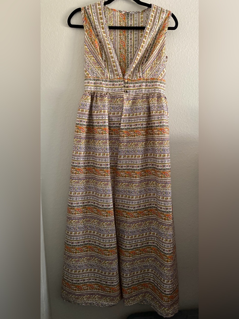 Vintage Berkleigh Juniors Vest Long Duster Paisley 70s Boho Hippie